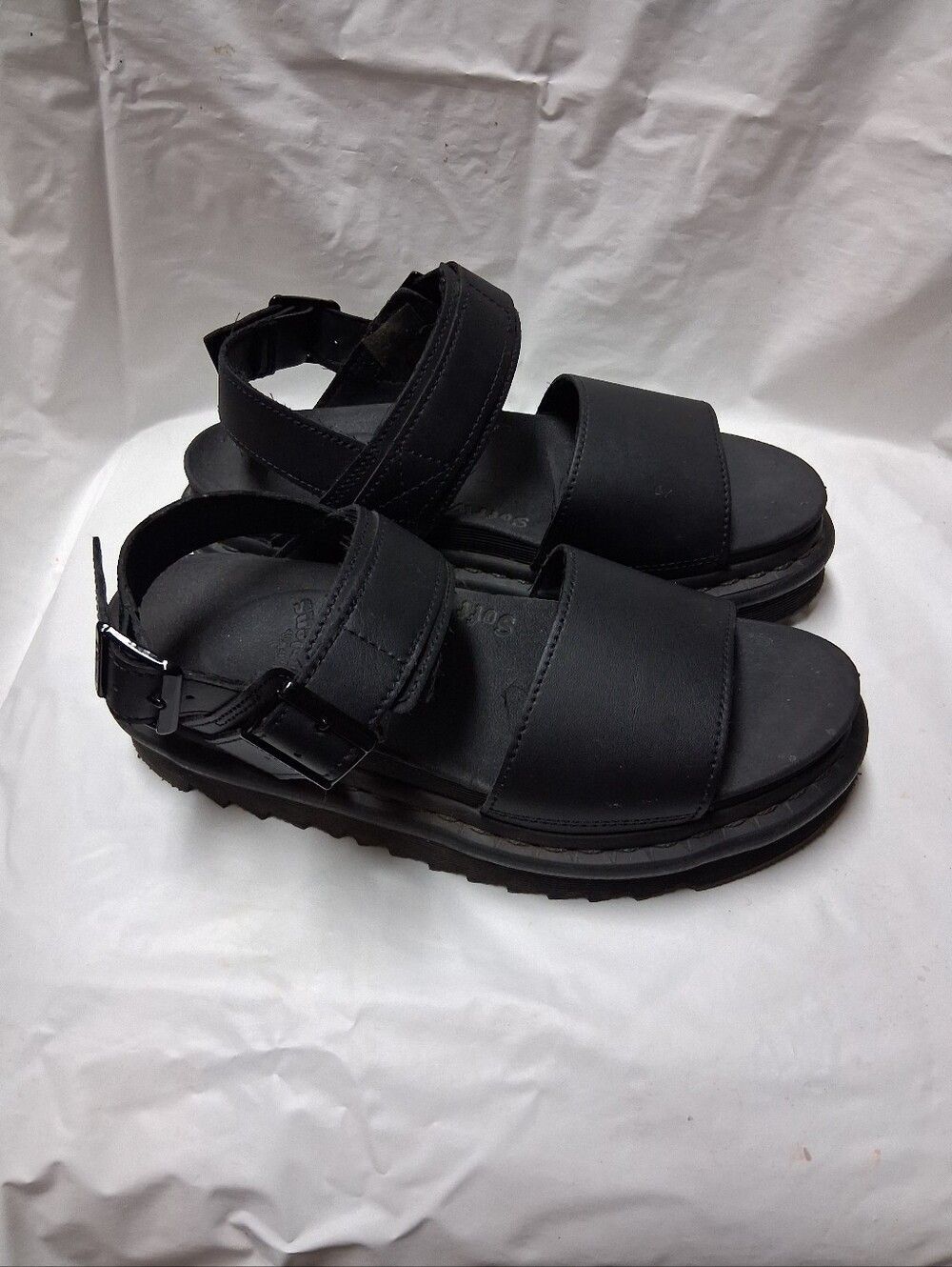 Dr. Martens Voss Women's Black Platform Strap Sandals Size 7 Preowned